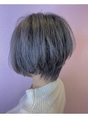 *前髪なしショート/スモーキーグレージュ*