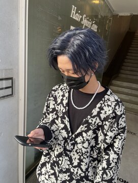 アンクス(anx) センターパート　ブルーブラック