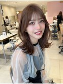 大人可愛い韓国ヘア レイヤーカット 小顔顔まわり似合わせ#