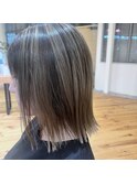 切りっぱなしボブとグラデーションカラー！