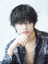 アルファ 新宿(alpha)&nbsp;フェザーパーマ/ブルーブラック/刈り上げセンターパート[新宿]