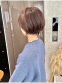 丸みショート/大人ショート/ピンクベージュ/20代30代40代/横浜