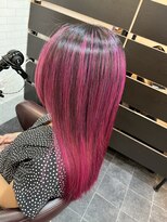 テーラヘアー 瑞江店(TELAHAIR)&nbsp;派手髪☆ビビットピンクバレイヤージュ【TELAHAIR 瑞江】