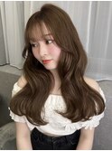 【前田七音】オリーブブラウン/韓国風巻き/顔まわりカット