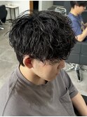 メンズカットパーマシャドウパーマ刈り上げなしウルフカット