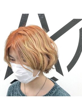 アルケム 学芸大学(AlChem) 【Hana指名】オレンジとベージュのオンブレ[学芸大学ハイトーン]