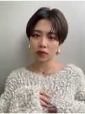 前髪あり耳掛け丸みボブコンパクトショート20代30代40代50代