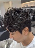 大人ルーズセンターパート／シャドウパーマ／名古屋栄メンズヘア