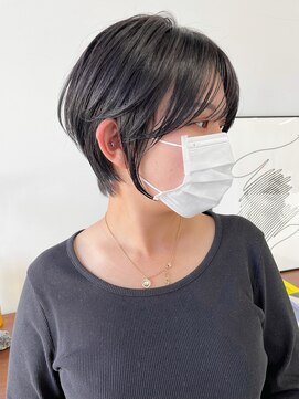 ヘアー アイス 御器所本店(HAIR ICI) 黒髪小顔レイヤーボブパーマ×暗髪透明感冬カラー