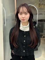 ロンド マーレ 天神大名店(Lond mare)&nbsp;レイヤー　オリーブグレー　グレージュ　縮毛矯正　暗髪カラー