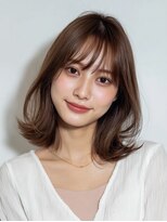 レリーリズ 大阪梅田(Rely Liz) ブリーチなしベージュカラー 顔まわりカット