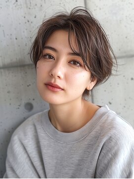 赤れんがアネックス(ANNEX) 大人ハンサムショート前髪イメチェンパーマ透明感カラーボブ