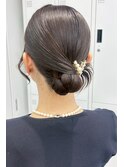 結婚式お呼ばれタイト／シニヨンヘアセット/アレンジ