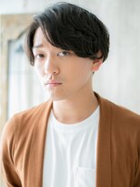 グルーミングサロン バーバー キャッスル 北浦和西口(Grooming salon Barber Castle)&nbsp;ブラックかき上げビジネス斜めバングスーツマッシュa1北浦和
