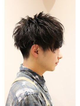 ネイビー(NAVY) 大人気 ザクザク束感2ブロックショートマッシュ