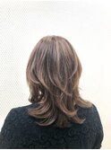 大人かわいい小顔ウルフレイヤー/くびれヘア/40代50代/艶カラー/