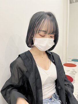 エンドリンク(endlink) イヤリングカラー×黒髪ボブ