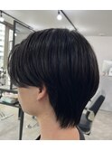 韓国風ナチュラルセンターパートウルフ