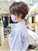 30代40代50代絶壁解消ひし形白髪ぼかし大人ショートボブ【西】