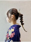 【ポニーテール】成人式/卒業式/結婚式/ヘアセット/アレンジ