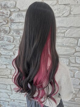 ヘアー ルセロ アット プリム(hair lucero @ prim)の写真/インナーカラーやハイライトなどのWカラーにも対応♪色持ちもよく、お気に入りカラーを楽しめます◎