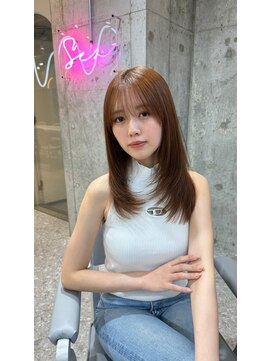 ハローバイシー 仙台(Hello by Sea) アプリコットオレンジ×レイヤー[ 美髪/韓国風/顔周り/髪質改善]