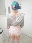 ペールブルーお団子アレンジ