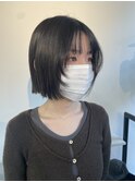 【上條実織】ツヤ感と透明感◎暗髪ボブスタイル