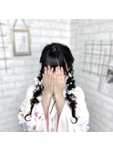 編みおろしツインテール
