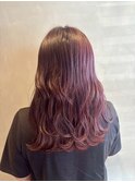 ボルドーカラーが魅せる◎秋の大人ウェーブスタイル/コテ巻き