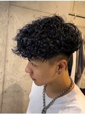 大人気スペインカールメンズパーマ刈り上げツーブロック10代20代