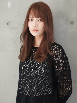 透明感ブラウンカラーくびれロング