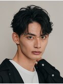 原宿センターパートフェザーパーマメンズパーマニュアンスパーマ