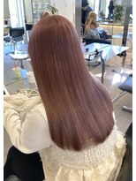 サンク 原宿 表参道(cinq)&nbsp;表参道ピンクカラーレイヤーカットピンクベージュケアブリーチ