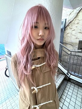 ノラ シブヤ(NORA) ☆顔周りレイヤーピンクベージュ薄ピンクハッシュカットウルフ