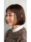 ボブ×20代30代×ヘイリーボブ×チョコレートブラウン×越谷