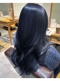 ブリーチ有りWカラー×色落ちが楽しめる青色系カラー