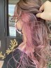 【カラーデザイン】カット＋ケアカラー＋ポイントケアブリーチデザイン￥18300