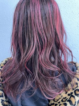 ジェナ(Jena) アクセントハイライト　ピンクレッド