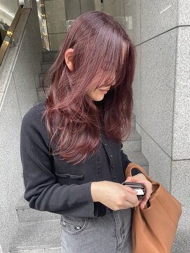 ラ キング(LA KING) ブリーチなしワインレッド×色気レイヤー