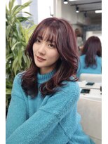 オグジュアリー 表参道(aux.)&nbsp;ガーネットレッド×レイヤーカット