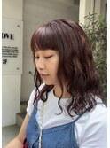 伸ばし途中も可愛いパーマ