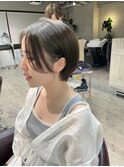 大人可愛い20代30代40代黒髪前下がりショートボブ丸みショート◎