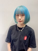 サロウィン 大宮Crest店(SALOWIN)&nbsp;◯水色　ウルフボブ　レイヤー　ダブルカラー　ブリーチ