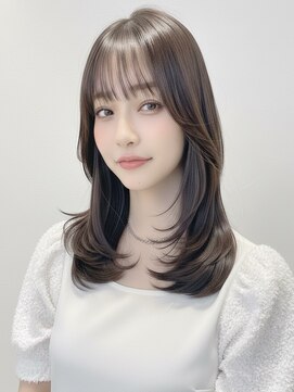 アルノー 博多口店(Arno) 【Arno】顔まわりセミロングレイヤー/ミルクティベージュ