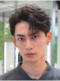 新橋メンズパーマツイストスパイラルパーマ波巻きニュアンス