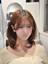 ボルド(Bordo) ミディアムレイヤー!ハッシュカット×ブリーチなしカラー