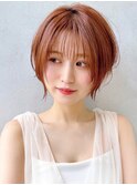 Say.石川葵美髪コーラルピンクくびれショートレイヤーシースルー