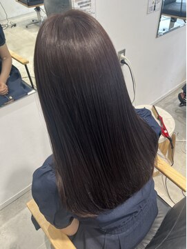 ビューバイネオリーブ 用賀店(Beau'r by neolive) ストレートパーマ縮毛矯正ダークパープル夏ミルクブラウン[用賀]