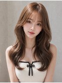10代20代人気韓国レイヤーくびれ巻き顔まわりレイヤー薄め前髪◎